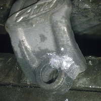 Naprawiony aluminiowy element po procesie lutowania